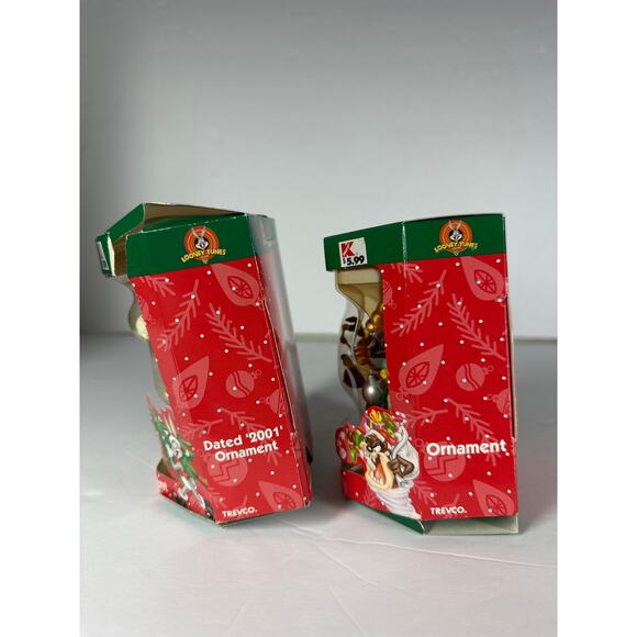 Looney Tunes Christmas Ornaments Lot of 2 Trevco Tweety Tasmanian Devil 2001 - Picture 4 of 8